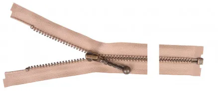 YKK Delbar Dragkedja Antik Mässing 65cm 4mm Beige